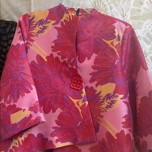 IC by Connie K bright pink floral jacket XL